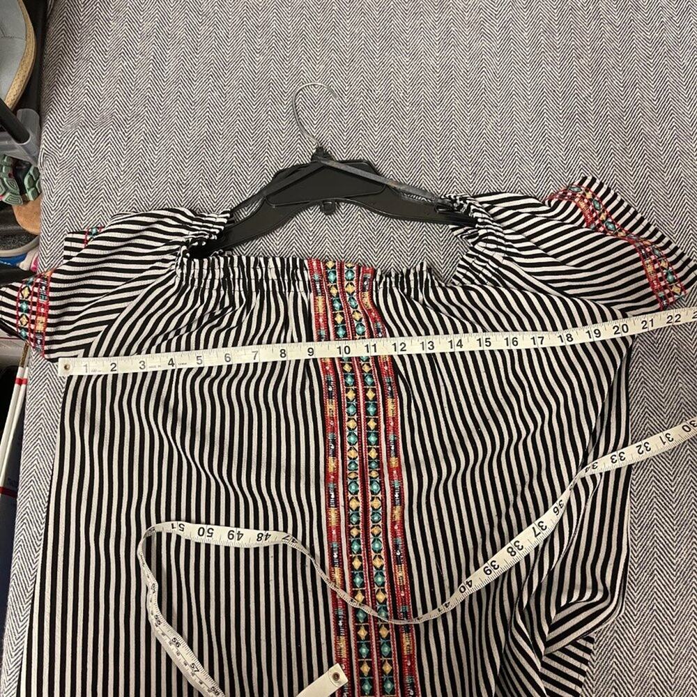 ANTHROPOLOGIE - THML - Stripe and Floral Off the Shoulder Blouse - Picture 5 of 5